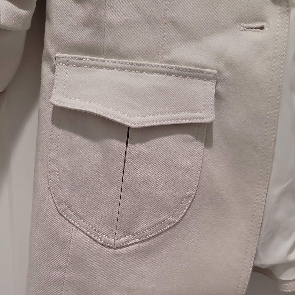 Cinq A Sept Cream Blazer with Ruched Sleeves - Picture 4 of 14